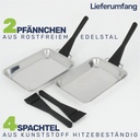 2er Set Edelstahl Grillpfannen ideal für Gemüse Fleisch Fisch Grillgut – Galeriebild 6, Artikelnummer 15831