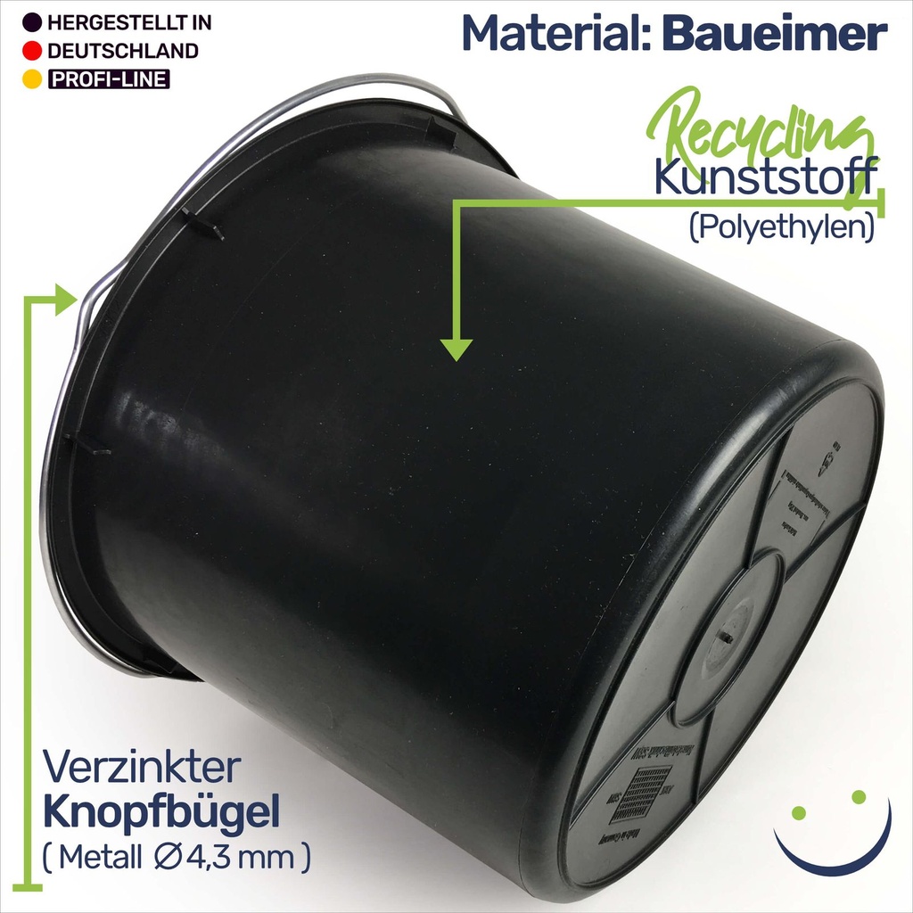 Baueimer 20L Betoneimer Ausguss – Galeriebild 3, Artikelnummer 17063