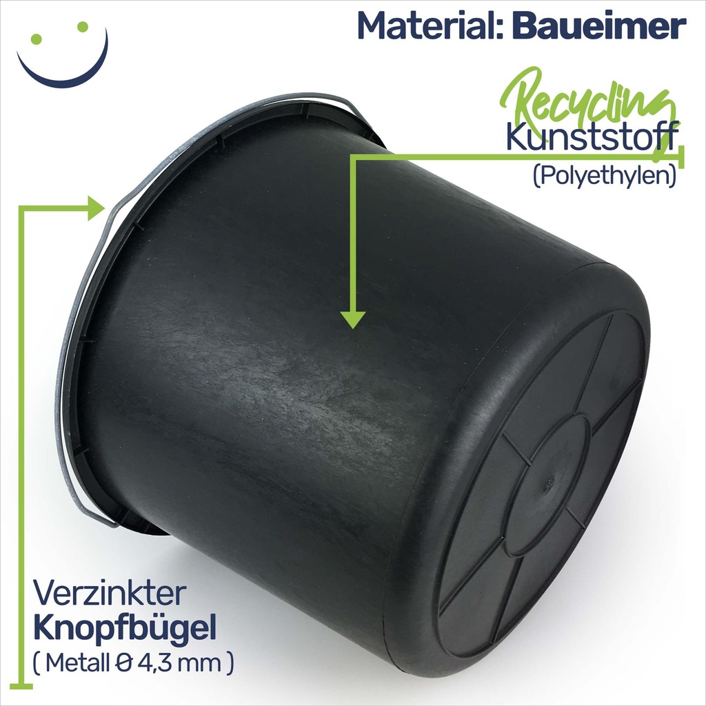 Baueimer 12 Liter mit Ausguss und Skala – Galeriebild 3, Artikelnummer 17057