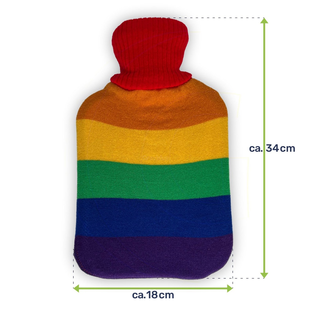 Wärmflasche mit Pride-Regenbogenbezug – 2 Liter, weich & wärmend – Galeriebild 7, Artikelnummer 17984