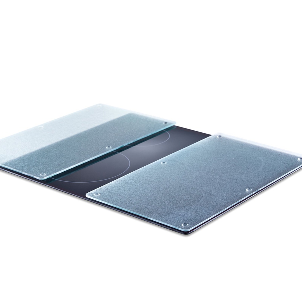 Zeller 2-tlg. Schneideplatten Herdabdeckplatten Silikonfüße