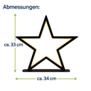 LED Metallstern schwarz 34 cm mit 70 warmweißen LEDs für Innen – Galeriebild 9, Artikelnummer 18189