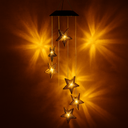 LED Solar Hänge-Windspiel Sternenstaub mit 6 Metallsternen warmweiß – Galeriebild 12, Artikelnummer 18320