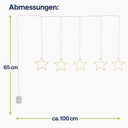 LED Sternenvorhang warmweiß 100 LEDs Batteriebetrieb Timer 100x65cm – Galeriebild 12, Artikelnummer 18317