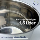 EDELSTAHL Milchkochtopf Kochtopf Milchtopf Topf Kuvertüre SYLT 1,5L – Galeriebild 3, Artikelnummer 2628