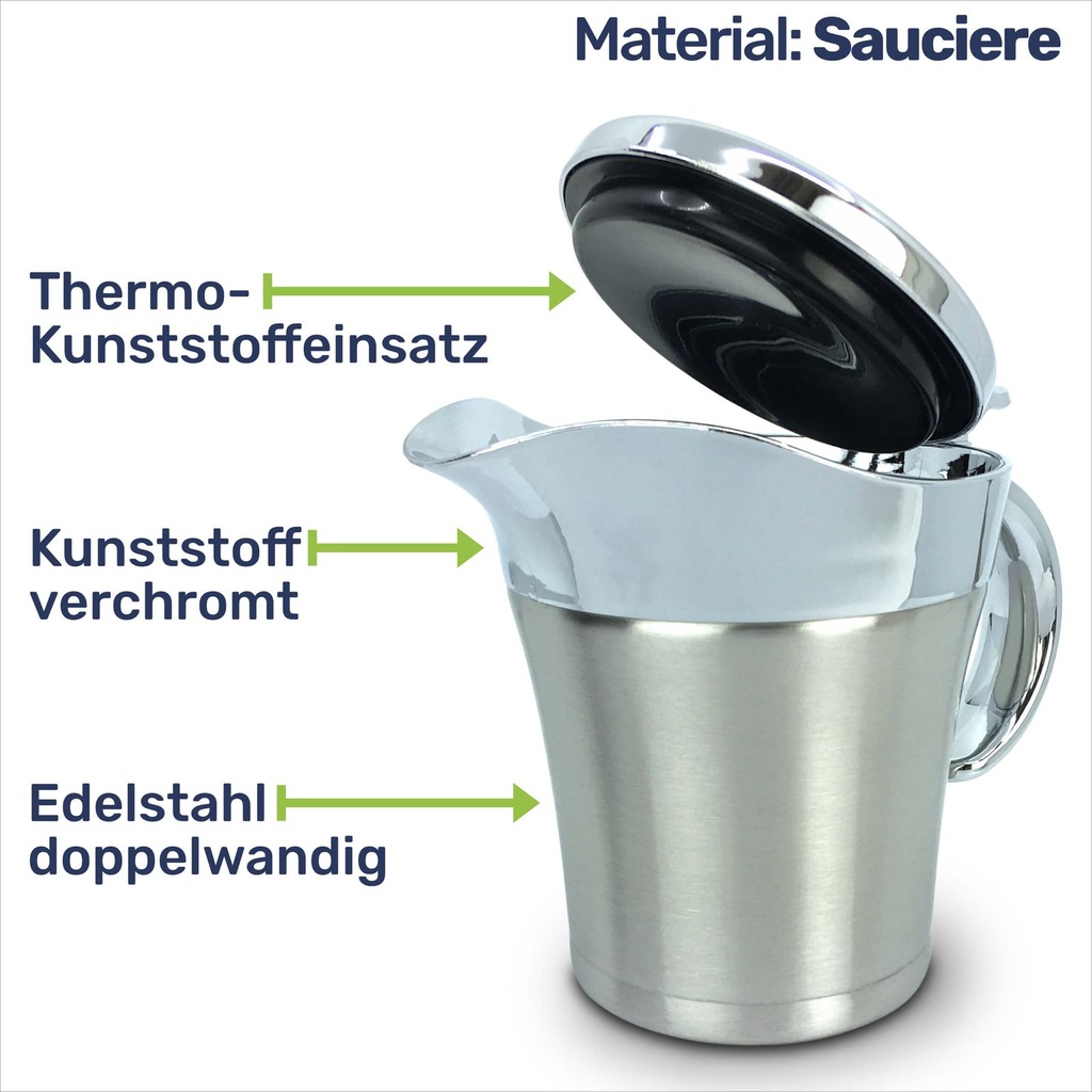 Thermo-Sauciere Einhand Soßenkanne mit ca. 400 ml aus Edelstahl – Galeriebild 7, Artikelnummer 7340