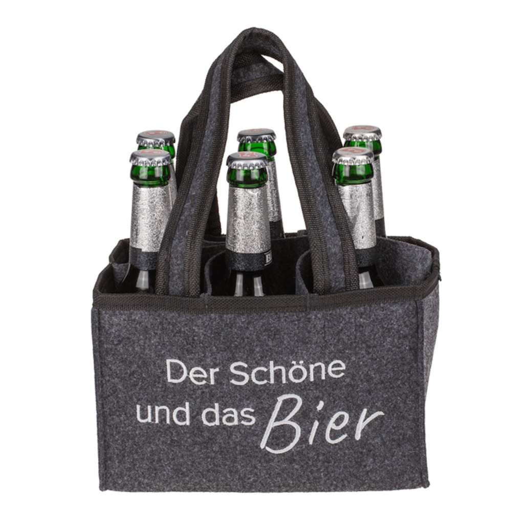 Flaschentasche Filz 6 Fächer Der Schöne und das Bier Tragetasche – Galeriebild 2, Artikelnummer 18097