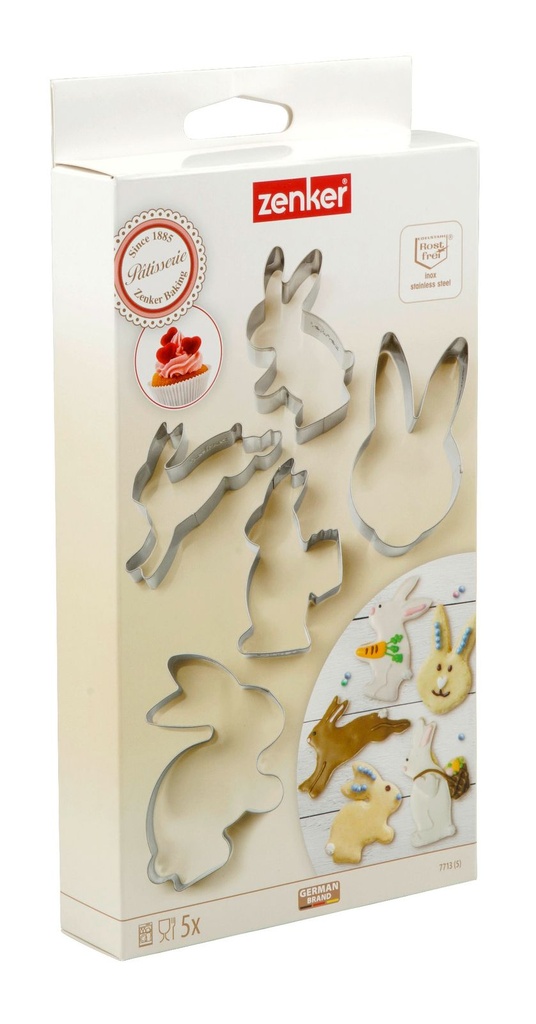 Zenker 5-tlg. Ausstecher Set Osterhase Ausstechform Keksausstecher – Galeriebild 6, Artikelnummer 15541
