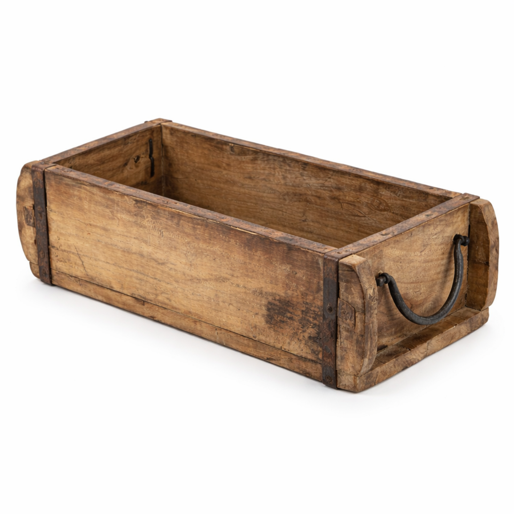 Deko Holzkiste Ziegelform aus recyceltem Holz mit Metallgriff 33x16 cm – Galeriebild 3, Artikelnummer 18213