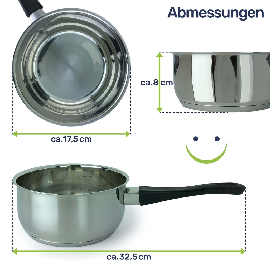 Stielkasserolle "Sylt" Kochtopf Topf aus Edelstahl – Galeriebild 9, Artikelnummer 2570
