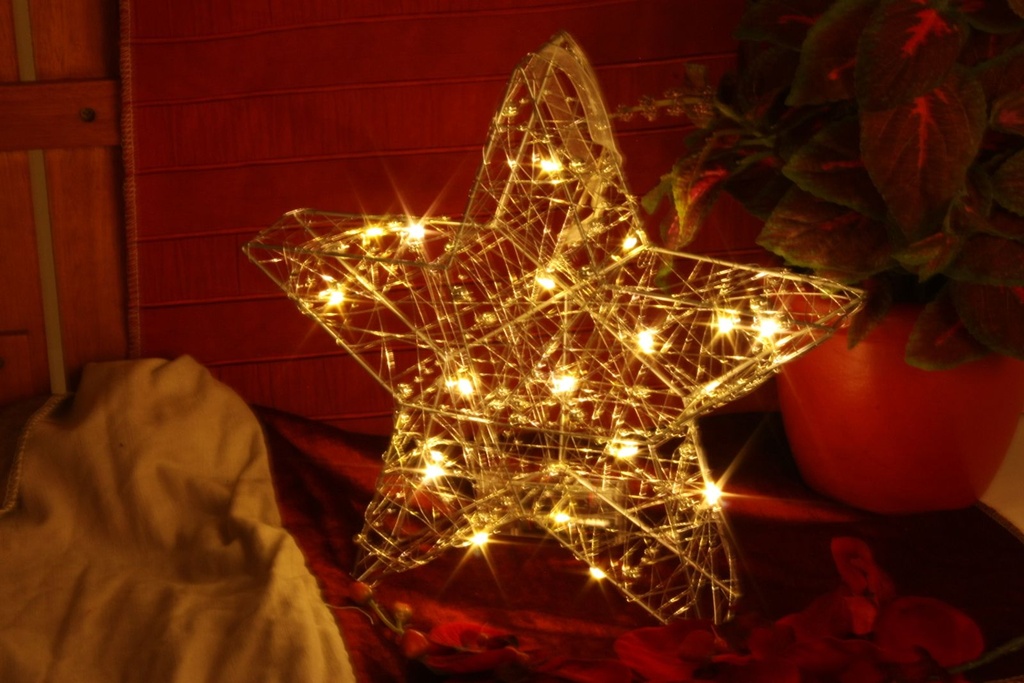 20 LED Weihnachtsstern Adventsstern Weihnachtsbeleuchtung – Galeriebild 2, Artikelnummer 13040