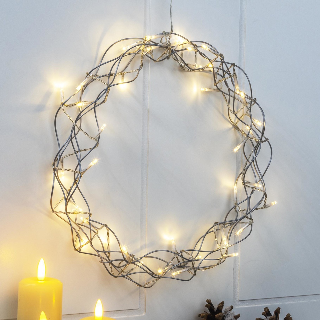 Metall Kranz mit 40 LEDs ca. Ø 30 cm, Artikelnummer 18521