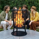 Feuerkorb mit Funkenschutz und Bodenplatte Ø40 cm für Garten Terrasse – Galeriebild 8, Artikelnummer 2790