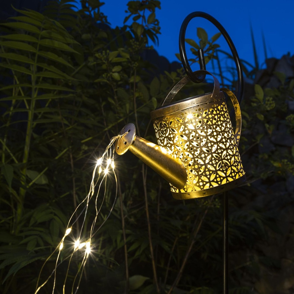 LED Solar Giesskanne Gartenlichterkette, Metall – Galeriebild 1, Artikelnummer 16204