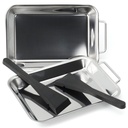 2er Set Edelstahl Grillpfannen ideal für Gemüse Fleisch Fisch Grillgut – Galeriebild 9, Artikelnummer 15831