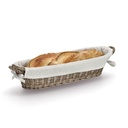 Zeller Baguette-Korb aus Weide mit Canvas-Beutel Landhausstil – Galeriebild 1, Artikelnummer 17911
