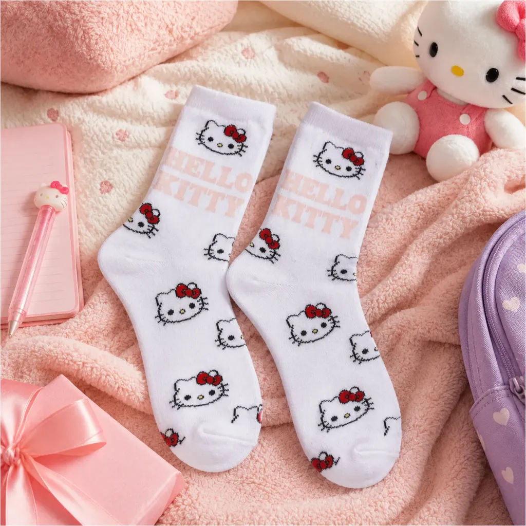 Hello Kitty Socken Damen Kinder Baumwollmix