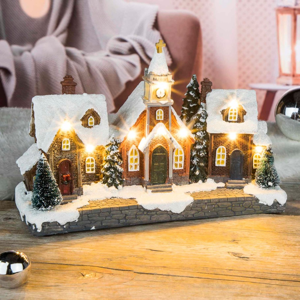 Beleuchtete Weihnachtsstadt 9 LEDs Innen Polypropylen 26,5 cm