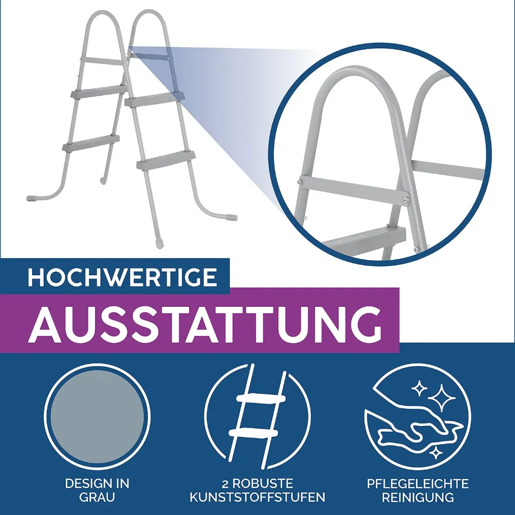 Bestway Pool-Leiter (58430) 2 Stufen - Für Pools bis 84cm  Höhe – Galeriebild 1, Artikelnummer 8915
