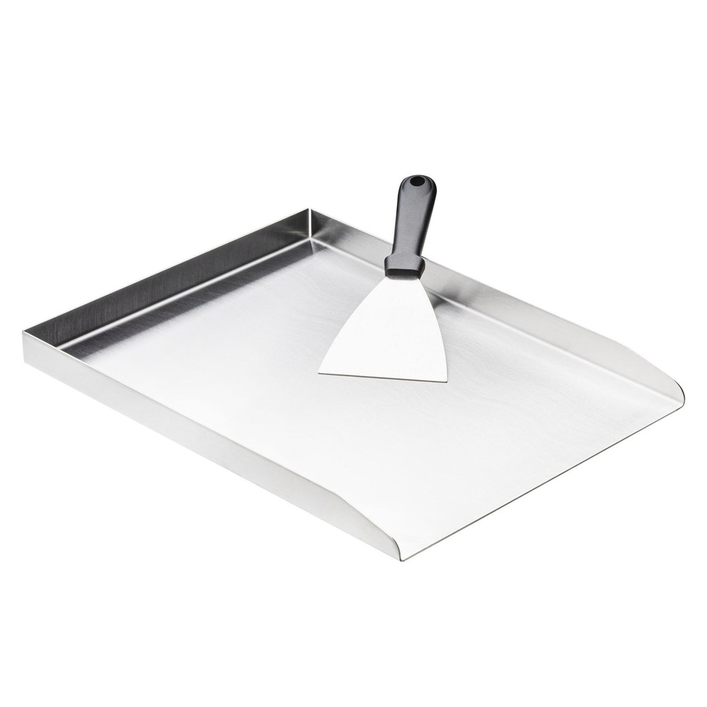 Hochwertige Plancha Grillplatte aus Edelstahl mit Grillspachtel – Galeriebild 1, Artikelnummer 17931