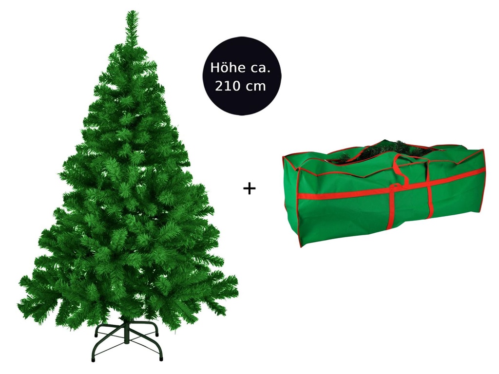 Künstlicher Weihnachtsbaum Christbaum 210 cm Grün mit Tannenbaumhülle – Galeriebild 1, Artikelnummer 16046