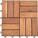 Bodenfliesen Set 11 Stück Akazie geölt 1 m² Klicksystem – Galeriebild 3, Artikelnummer 17480