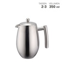 Pressfilterkanne Kaffeebereiter Teebereiter Doppelwandig 350 ml aus Edelstahl – Galeriebild 1, Artikelnummer 15322