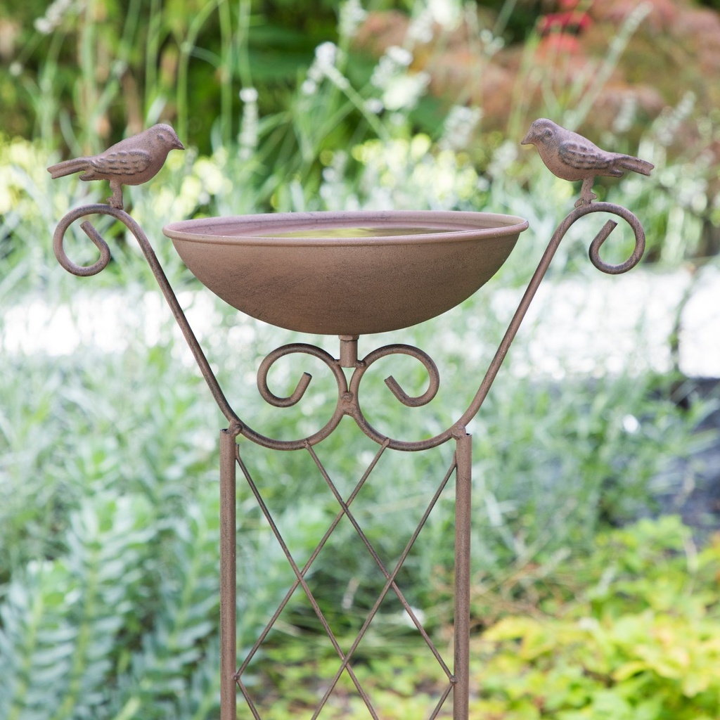 Vogeltränke Vogelbad Vogelbecken Wasserstelle Rankhilfe Metall – Galeriebild 1, Artikelnummer 15641