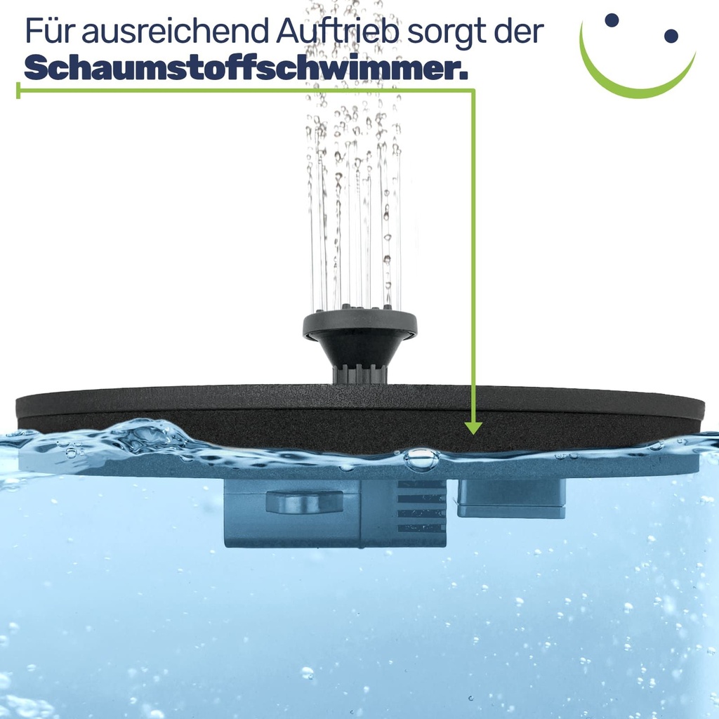 Solar Springbrunnen Ø 16 cm mit 7 verschiedene Düsen – Galeriebild 10, Artikelnummer 17287