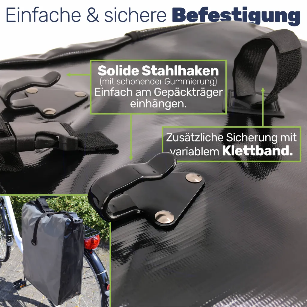 Tarpaulin-Fahrradtasche grau – Galeriebild 1, Artikelnummer 18365