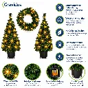 LED Weihnachtsdeko Set 2 Weihnachtsbäume 90 cm mit Kranz 45 cm – Galeriebild 5, Artikelnummer 15965