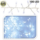 100 LED Cluster Lichterkette Draht Silber Weiß – Galeriebild 1, Artikelnummer 8503