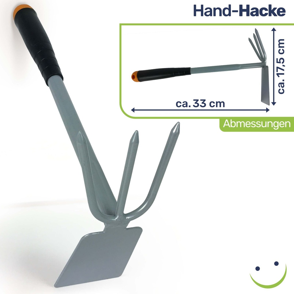 5-tlg. Gartenwerkzeug Set Harke Hacke Kralle Stahl – Galeriebild 7, Artikelnummer 17028