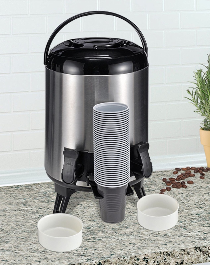 Edelstahl Warmhalte-Airport Pumpkanne Thermo Isolierkanne Kaffeekanne 9 Liter – Galeriebild 2, Artikelnummer 10363
