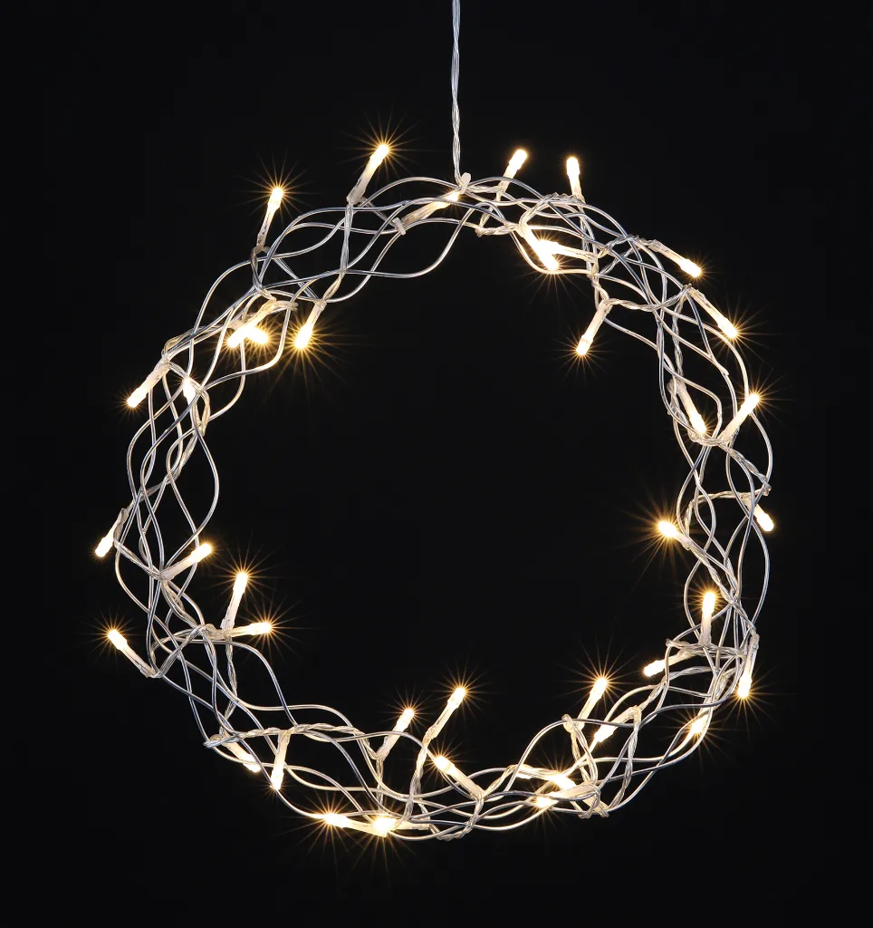 Metall Kranz mit 40 LEDs ca. Ø 30 cm – Galeriebild 1, Artikelnummer 18521