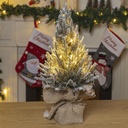 20 LED Weihnachtsbaum warmweiß Timer Batteriebetrieb Schneeoptik 45 cm