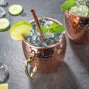 2er Set Mule Becher Kupferbecher mit Trinkhalmen 500 ml in Kupfer Edelstahl – Galeriebild 2, Artikelnummer 15502