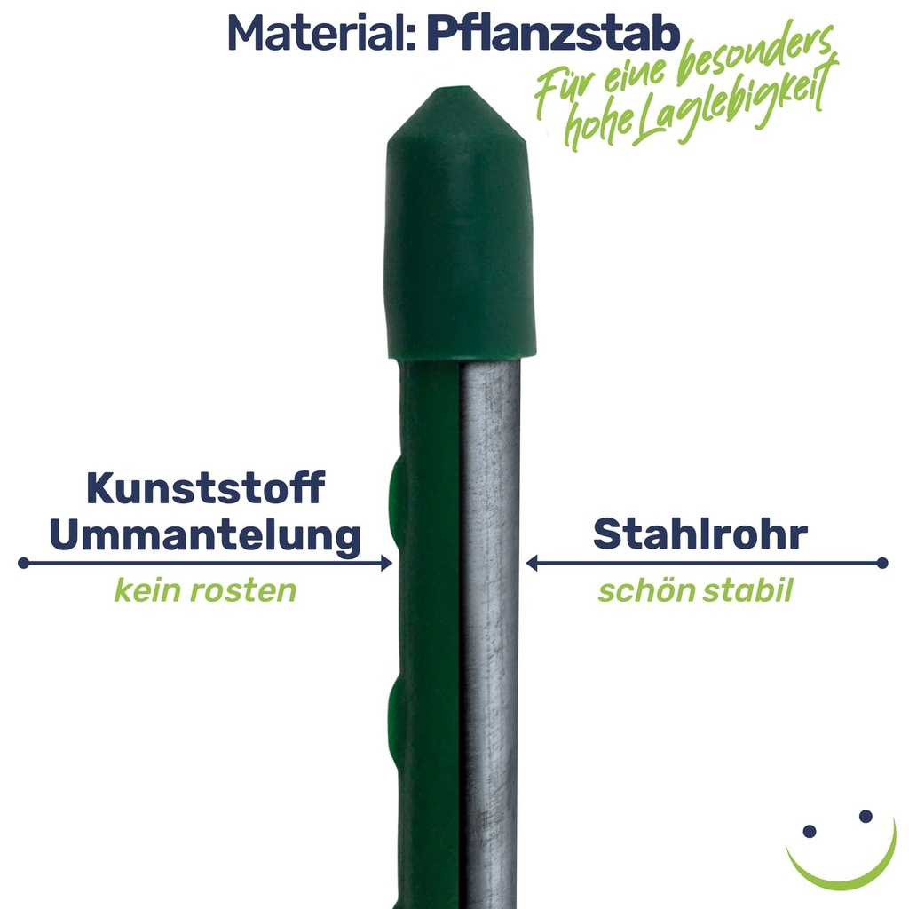 Pflanzstab Rankhilfe Stahl mit Kunststoff Ummantelung grün 120 cm – Galeriebild 4, Artikelnummer 17051