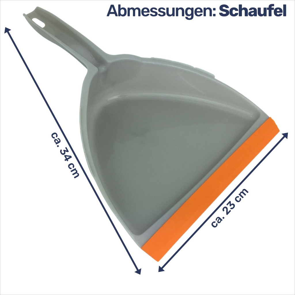 3er Kehrset mit Gummi Handfeger Handbesen Grau/Orange – Galeriebild 9, Artikelnummer 15619