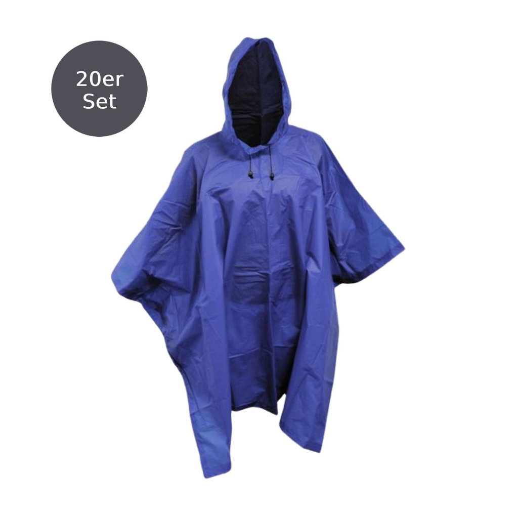 Regenponcho mit Kapuze blau Unisex – Galeriebild 4