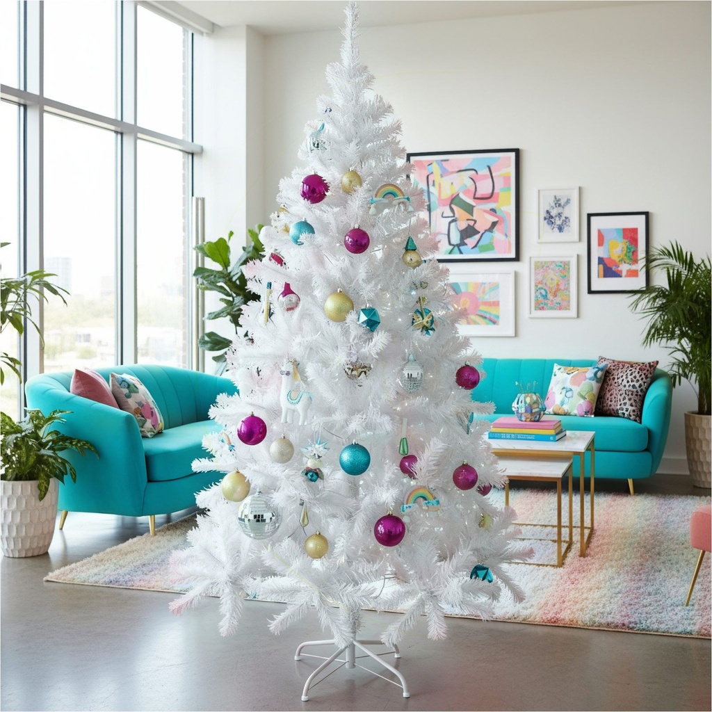 Weißer Weihnachtsbaum 180 cm künstlicher Tannenbaum 600 Zweigen – Galeriebild 13, Artikelnummer 3304