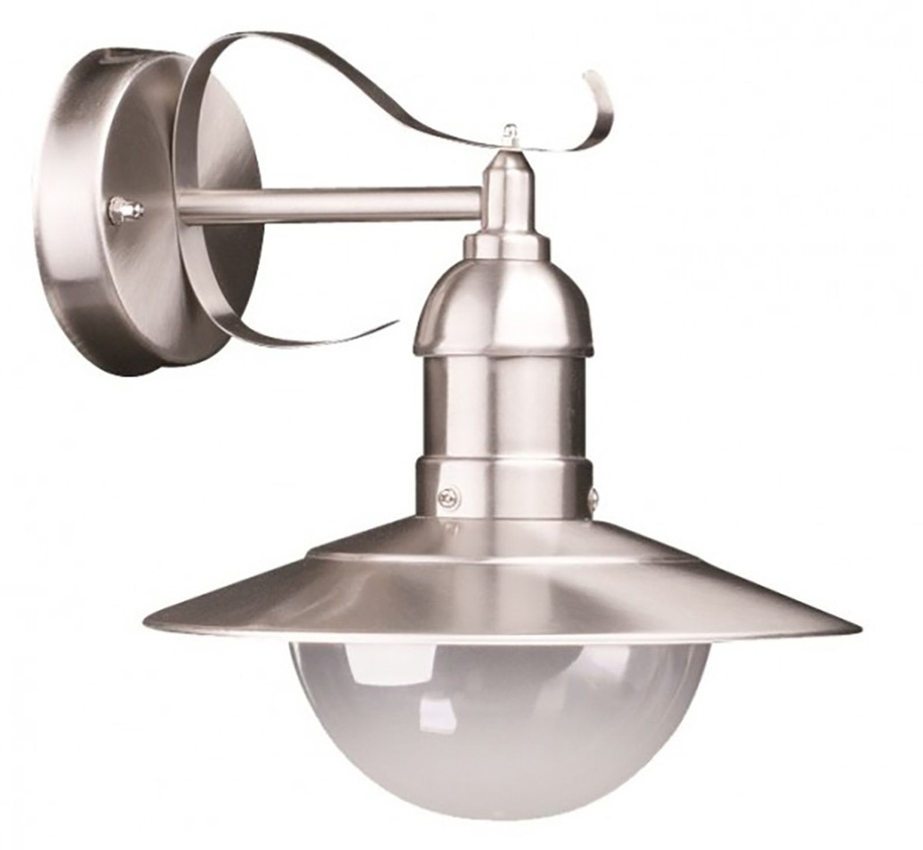Edelstahl Wandlampe Garten mit Kunststoffschirm