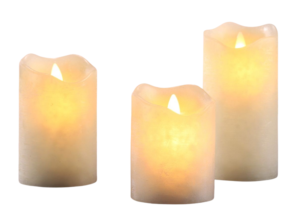 3er Set Flammenlose LED Kerzen ohne echte Flamme mit Timerfunktion – Galeriebild 2, Artikelnummer 15388