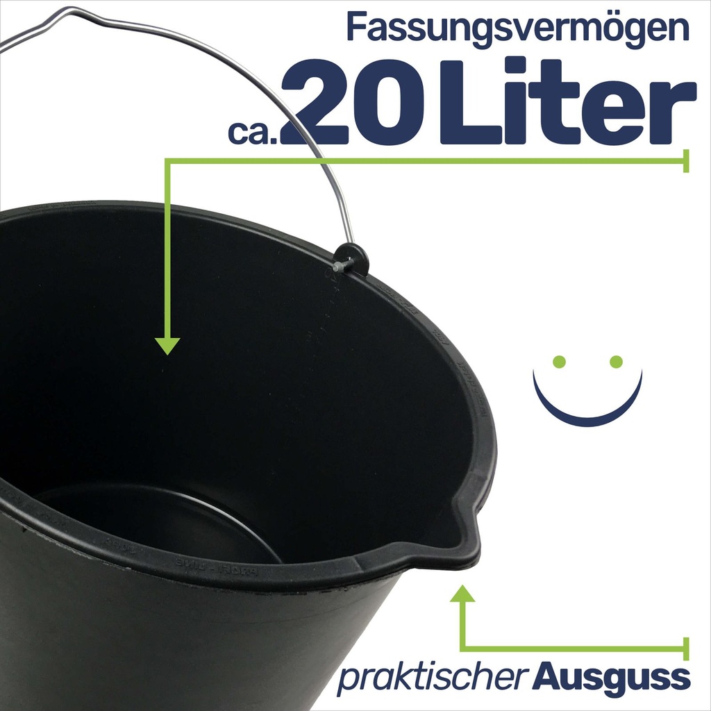 Baueimer 20L Betoneimer Ausguss – Galeriebild 4, Artikelnummer 17063