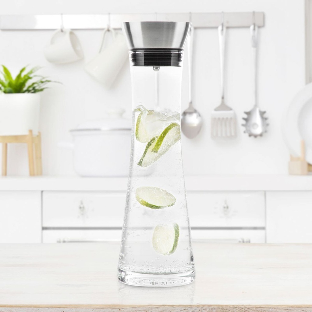 Wasserkaraffe Karaffe Wasserflasche Saftkrug Glaskaraffe Glaskanne 1L – Galeriebild 2, Artikelnummer 8833