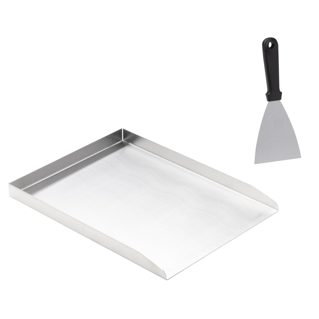 Hochwertige Plancha Grillplatte aus Edelstahl mit Grillspachtel – Galeriebild 2, Artikelnummer 17931