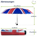 Taschenregeschirm Union Jack England Fahne UK Taschenschirm Ø 98 cm – Galeriebild 7, Artikelnummer 2289