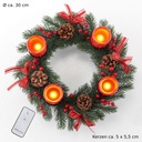 Adventskranz mit LED Echtwachskerzen Deko – Galeriebild 1, Artikelnummer 3129