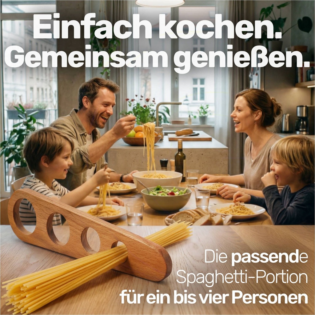 Spaghettimaß aus Kirschholz Spaghetti Portionierer mit 4 Löchern – Galeriebild 4, Artikelnummer 1800