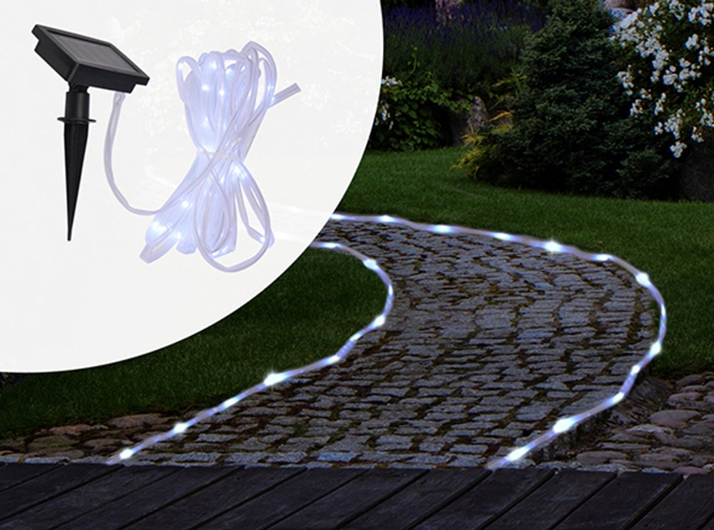 50 LED Solar Lichterschlauch Lichterkette Schlauch Wegbeleuchtung – Galeriebild 3, Artikelnummer 8780